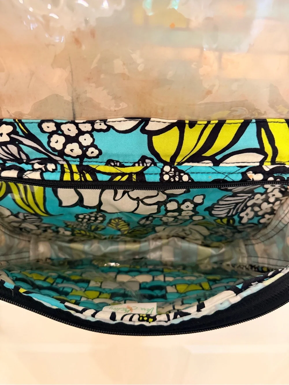 Vera Bradley Teal Floral Quilted Hanging Jewelry Organizer